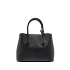 PRADA MEDIUM SAFFIANO CUIR TOTE BAG LEATHER BLACK/FUOCO GHW