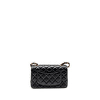 CHANEL MINI RECTANGULAR FLAP BAG LAMBSKIN BLACK RGHW (MICROCHIP)