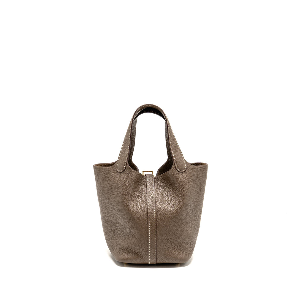 Hermes Picotin 18 Lock Bag clemence Etoupe GHW
