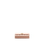 CHANEL CAMELLIA TURNLOCK WALLET ON CHAIN CAVIAR LIGHT PINK GHW (MICROCHIP)