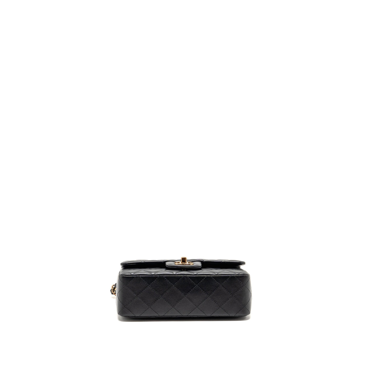 CHANEL MINI RECTANGULAR FLAP BAG LAMBSKIN BLACK RGHW (MICROCHIP)