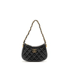 CHANEL 23K SMALL 19 HOBO SHOULDER BAG CALFSKIN BLACK GHW (MICROCHIP)