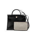 Hermes Herbag 31 Zip Bag Berline Canvas/Hunter Leather Black/Ecru-Black SHW