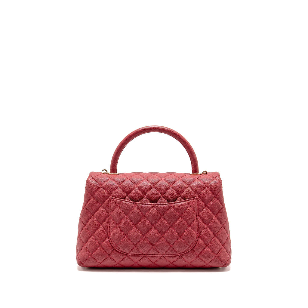 CHANEL MEDIUM COCO HANDLE CAVIAR RED GHW