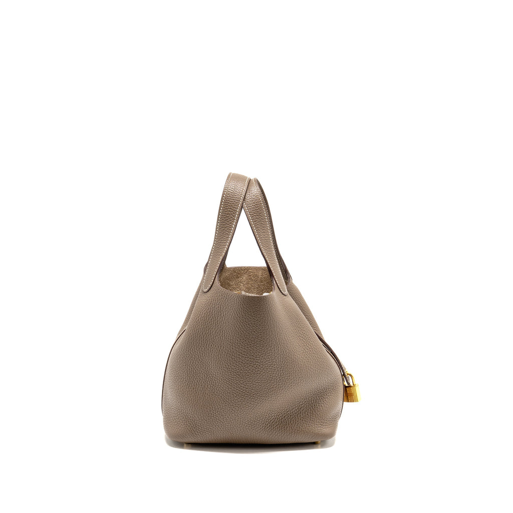 Hermes Picotin 18 Lock Bag clemence Etoupe GHW