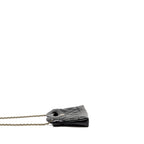 CHANEL MINI 31 CLUTCH WITH CHAIN SHINY LAMBSKIN BLACK LGHW (MICROCHIP)