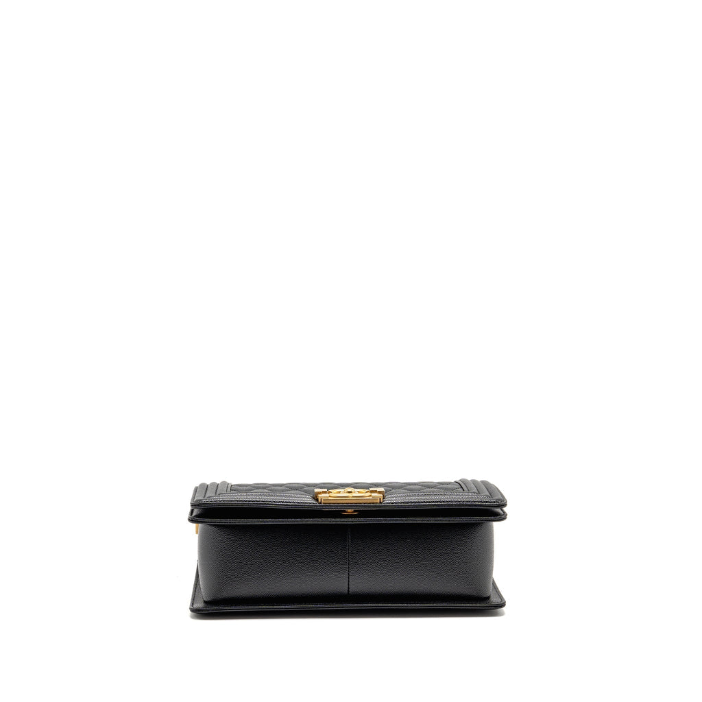CHANEL MEDIUM CLASSIC BOY BAG CAVIAR BLACK GHW