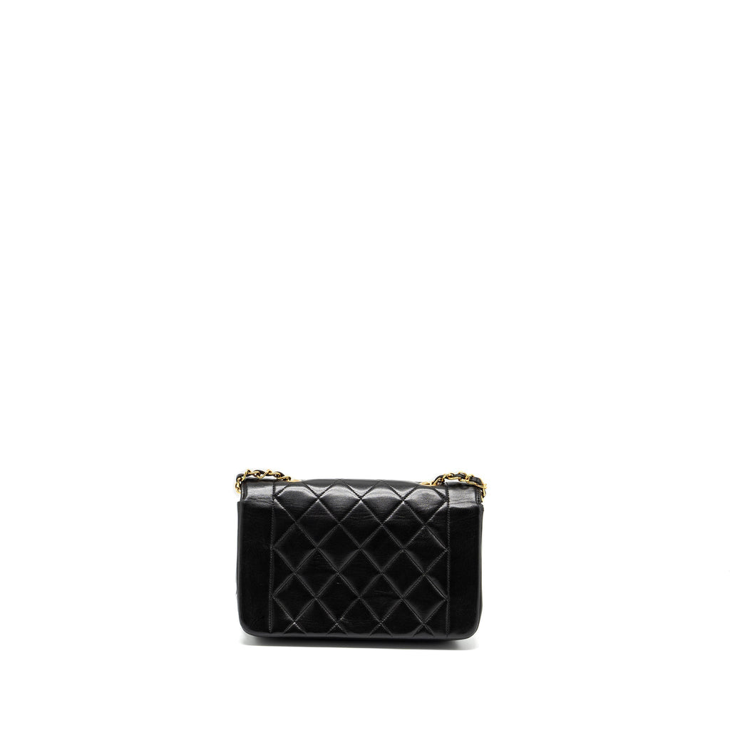 CHANEL VINTAGE SMALL DIANA FLAP BAG LAMBSKIN BLACK GHW