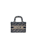 DIOR MINI BOOK TOTE BAG BLUE OBLIQUE EMBRIODERY