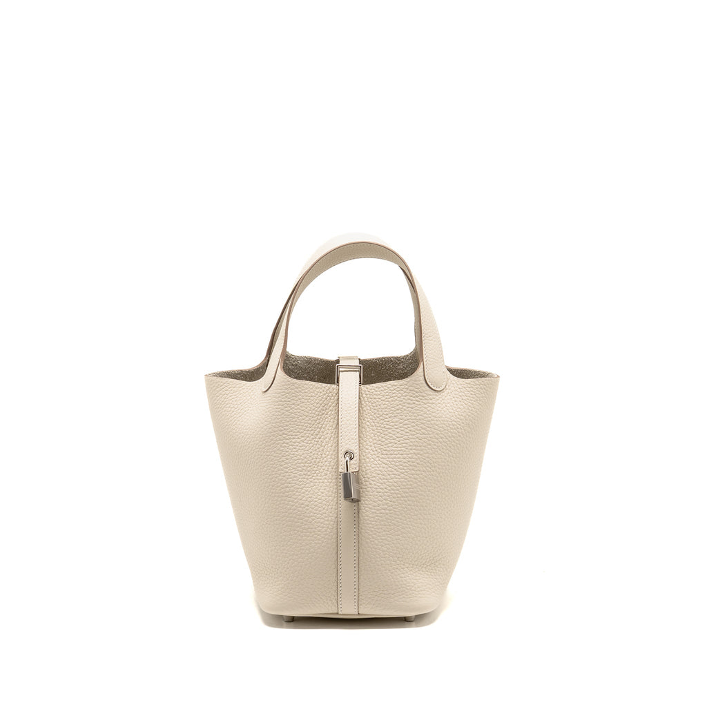 Hermes Picotin 18 Lock Bag Clemence Craie SHW