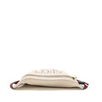 GUCCI LOGO PRINT BELT BAG CALFSKIN WHITE GHW