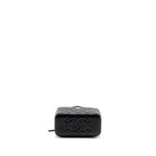 CHANEL TOP HANDLE LONG VANITY CASE LAMBSKIN BLACK LGHW (MICROCHIP)