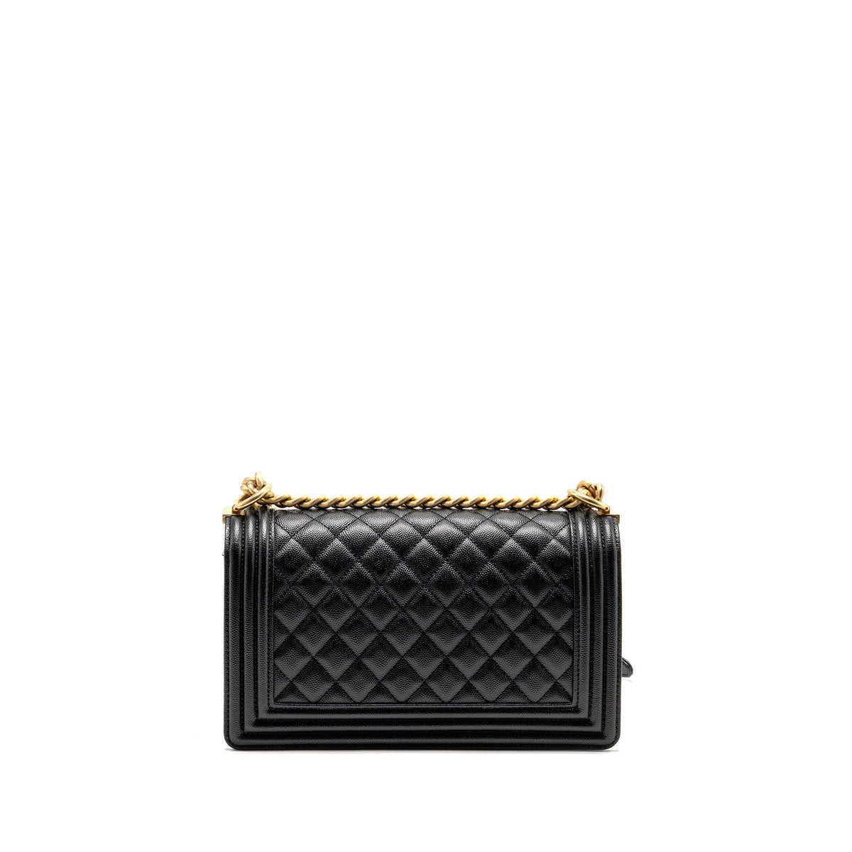 CHANEL MEDIUM CLASSIC BOY BAG CAVIAR BLACK GHW