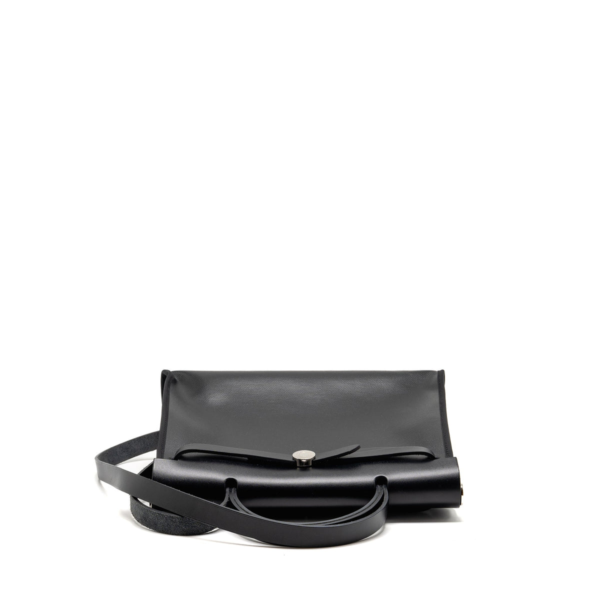 Hermes Herbag 31 Zip Bag Berline Canvas/Hunter Leather Black/Ecru-Black SHW