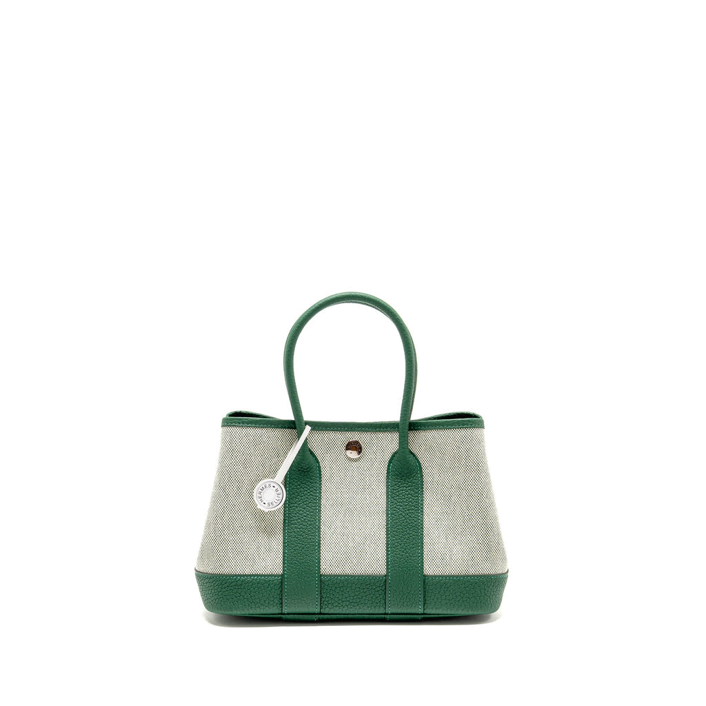 Hermes Neo Garden Party 23 Canvas/Negonda ecru/Vert Moyen SHW