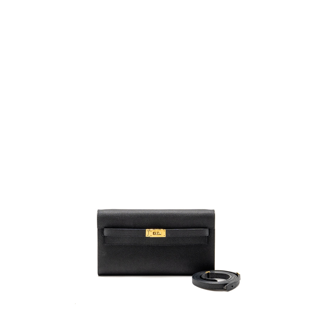 Hermes kelly to go epsom black GHW