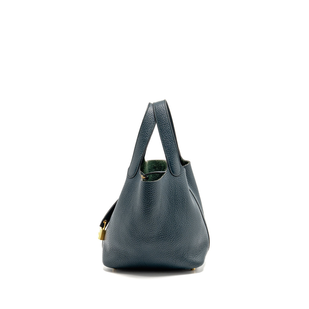 Hermes Picotin 18 Lock Bag Clemence 6O Vert Cypress GHW