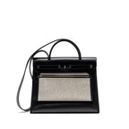 Hermes Herbag 31 Zip Bag Berline Canvas/Hunter Leather Black/Ecru-Black SHW