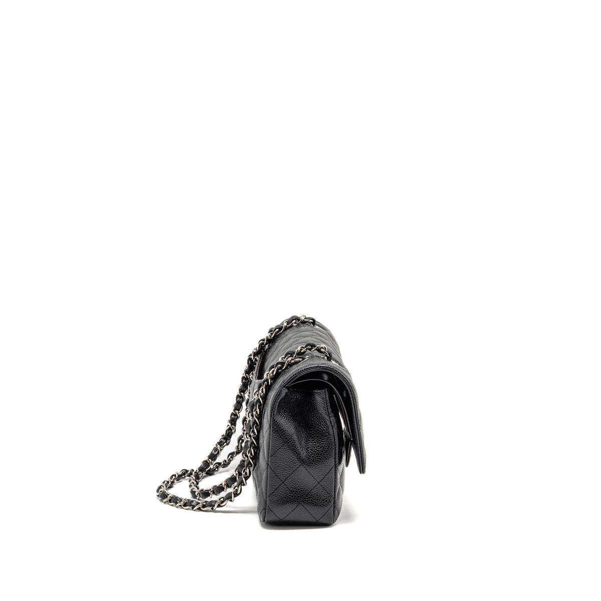 CHANEL MEDIUM CLASSIC DOUBLE FLAP BAG CAVIAR BLACK SHW