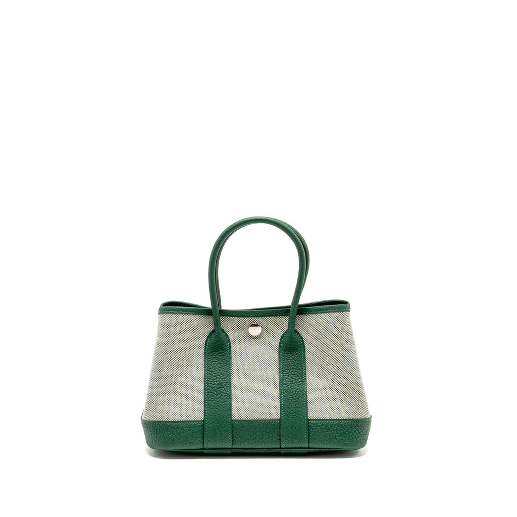 Hermes Neo Garden Party 23 Canvas/Negonda ecru/Vert Moyen SHW