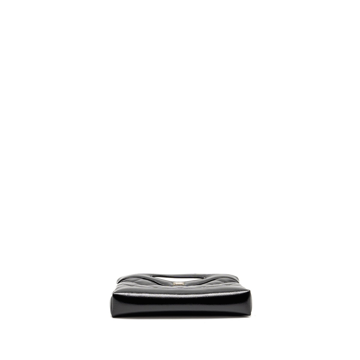 CHANEL MINI 31 CLUTCH WITH CHAIN SHINY LAMBSKIN BLACK LGHW (MICROCHIP)