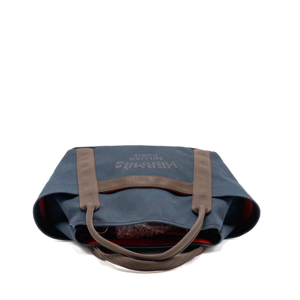 Hermes the grooming bag canvas bleu navy/feu SHW