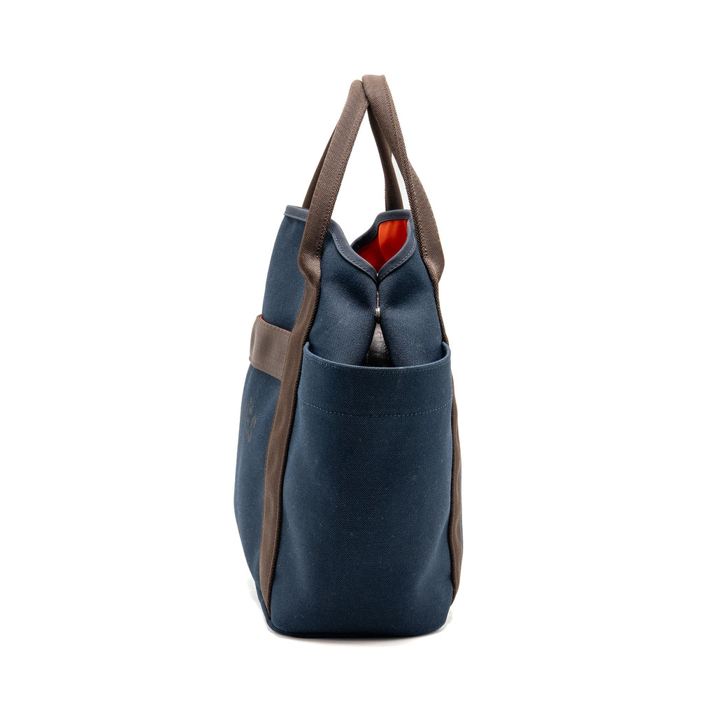 Hermes the grooming bag canvas bleu navy/feu SHW
