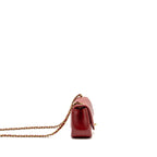 Chanel Mini Square Flap Bag Chevron Lambskin Dark Red GHW