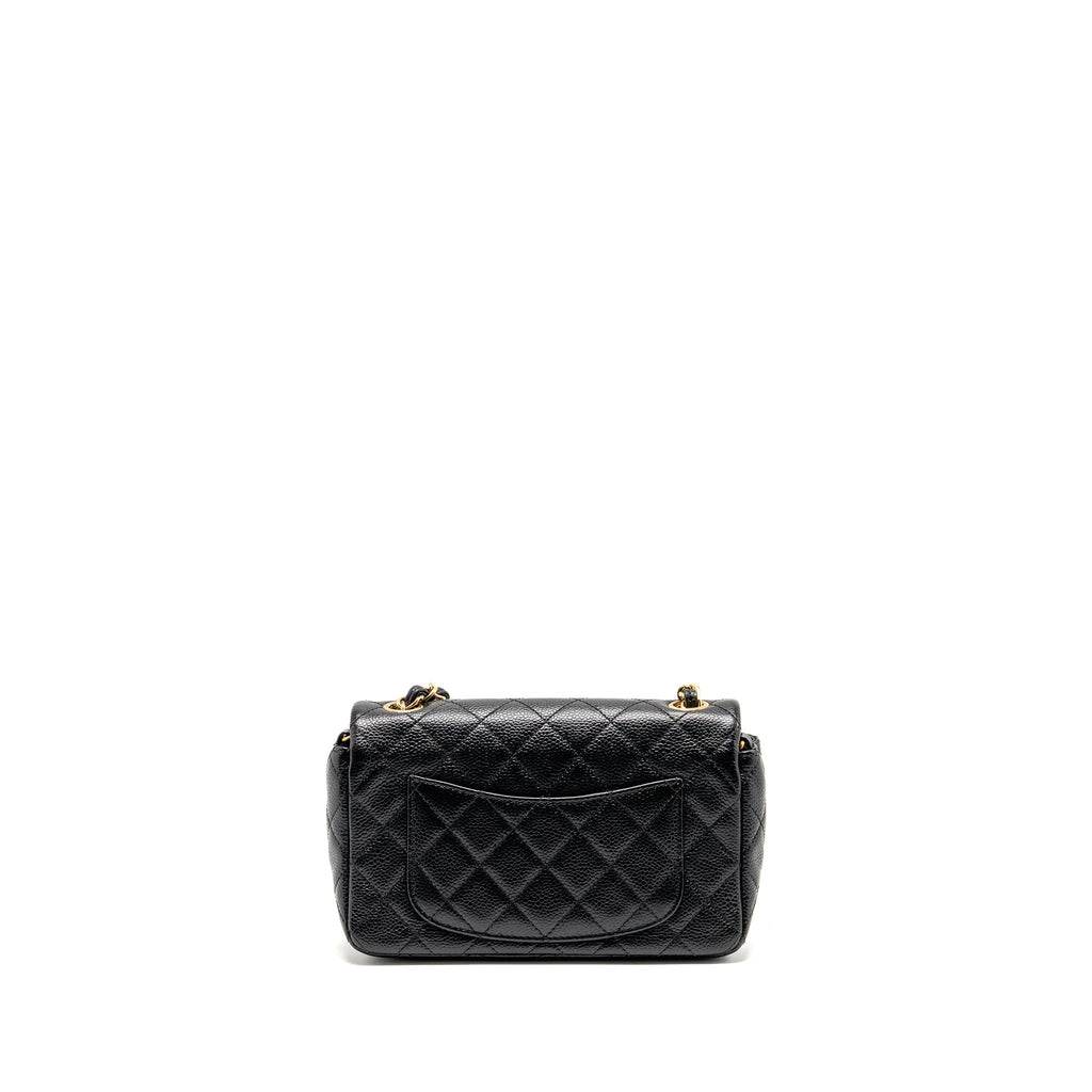 CHANEL MINI RECTANGULAR FLAP BAG CAVIAR BLACK GHW