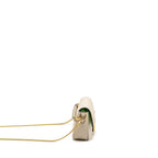 FENDI MINI BAGUETTE BAG CALFSKIN LIGHT BEIGE/GREEN GHW