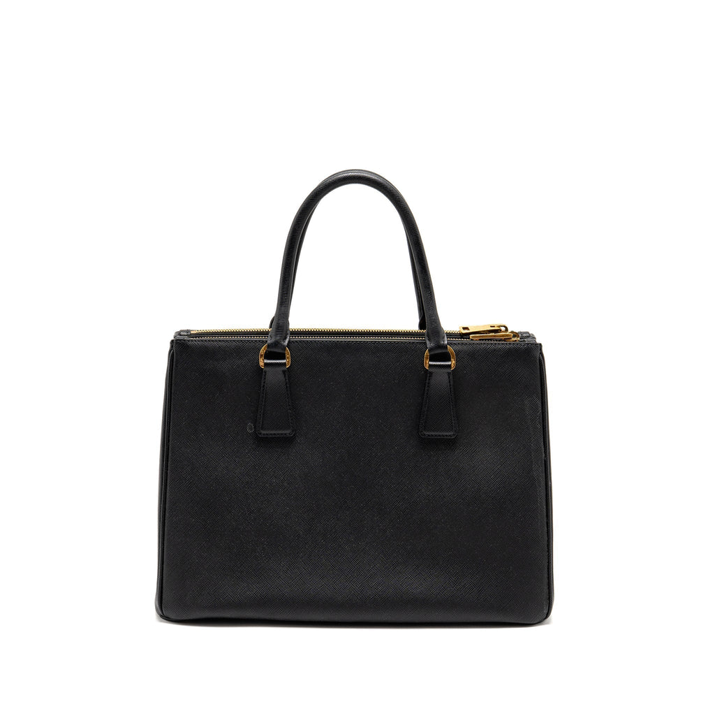 PRADA LARGE SAFFIANO TOTE BAG GALLERIA SAFFIANO LEATHER BLACK GHW