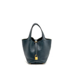 Hermes Picotin 18 Lock Bag Clemence 6O Vert Cypress GHW