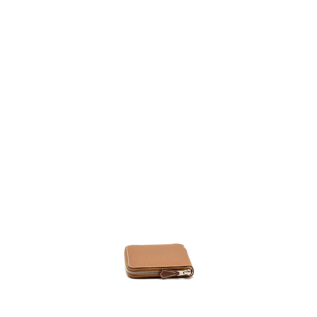 Herems silk in compact wallet epsom gold SHW