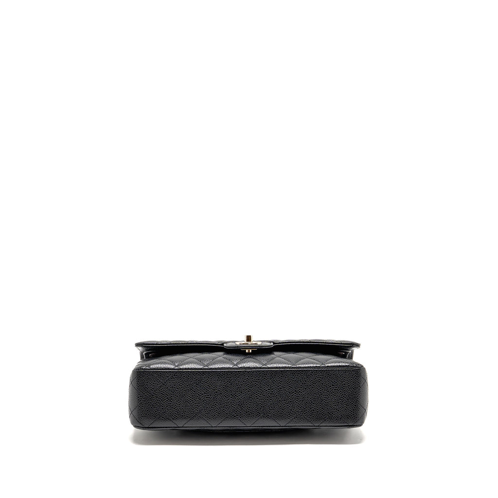 CHANEL MEDIUM CLASSIC DOUBLE FLAP BAG CAVIAR BLACK SHW