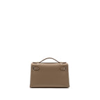 Hermes Kelly Pochette swift etoupe SHW