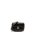 Chanel 22B Round Messenger Bag Grained Calfskin Black GHW (Microchip)