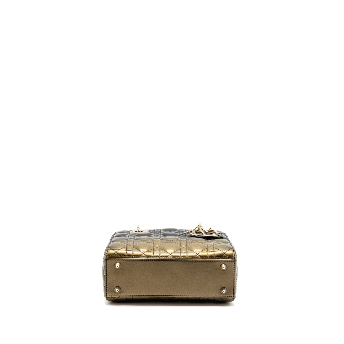 DIOR SMALL LADY DIOR LAMBSKIN BLACK / GOLD LGHW