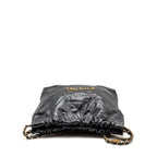 CHANEL SMALL 22 BAG SHINY CALFSKIN BLACK GHW (MICROCHIP)