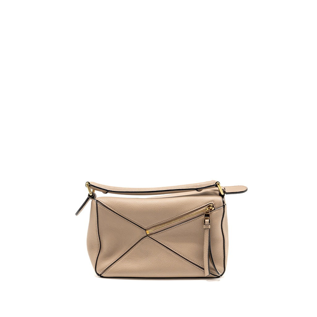 LOEWE SMALL PUZZLE BAG SOFT GRAINED CALFSKIN SAND GHW