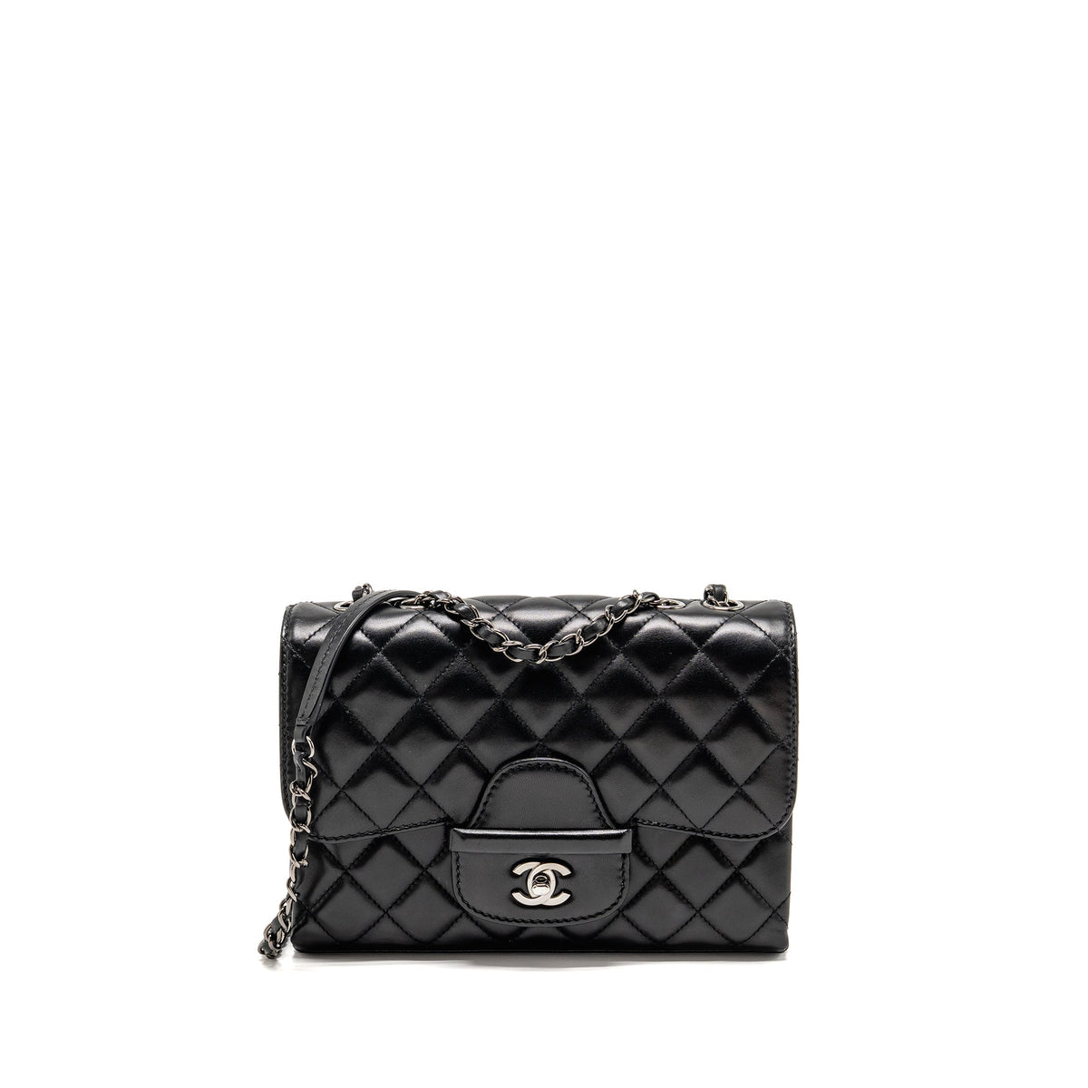 CHANEL COCO LOOP SINGLE FLAP BAG LAMBSKIN BLACK SHW