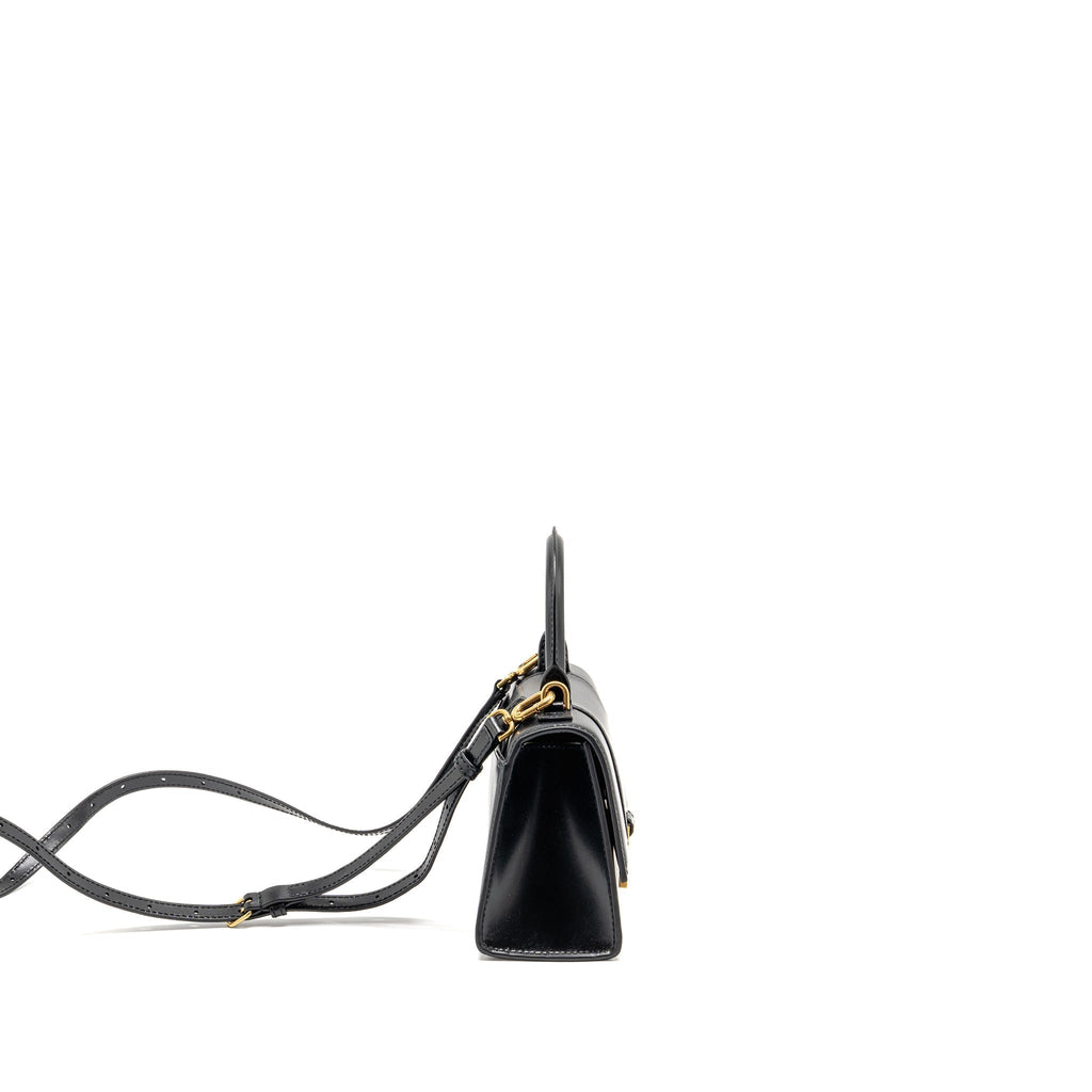 BALENCIAGA HOURGLASS BAG XS CALFSKIN BLACK GHW