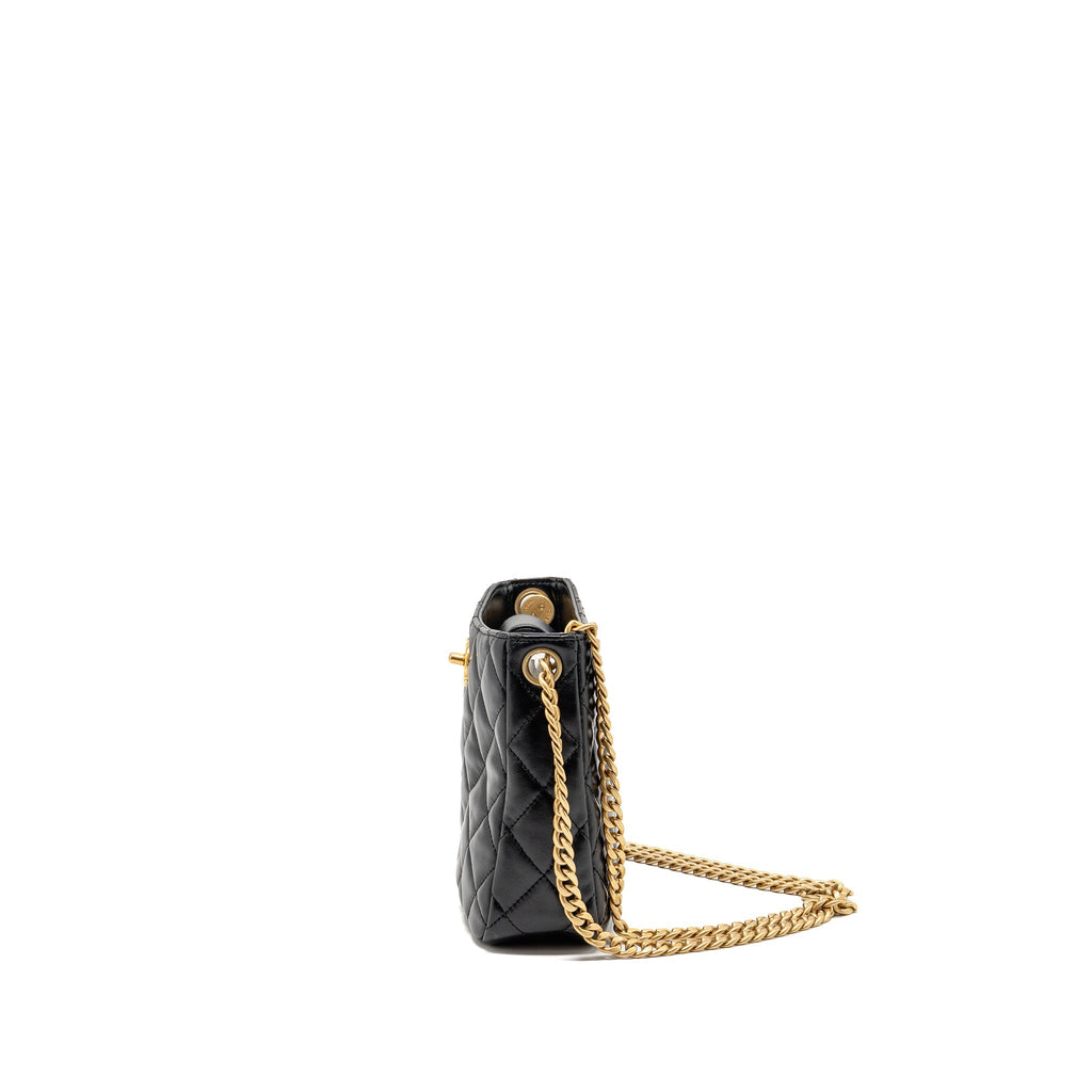 Chanel Pillow Crush Hobo Bag Lambskin Black GHW (Microchip)