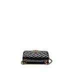 Chanel Mini Rectangular flap bag patent leather black GHW