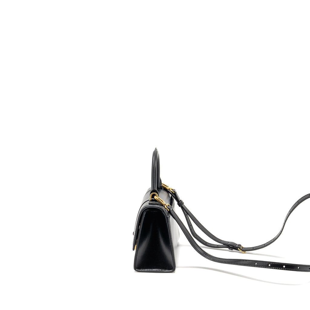 BALENCIAGA HOURGLASS BAG XS CALFSKIN BLACK GHW