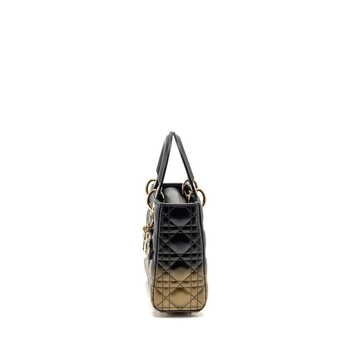 DIOR SMALL LADY DIOR LAMBSKIN BLACK / GOLD LGHW