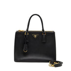 PRADA LARGE SAFFIANO TOTE BAG GALLERIA SAFFIANO LEATHER BLACK GHW