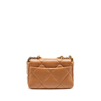 CHANEL SMALL 19 BAG LAMBSKIN CARAMEL MULTICOLOURED HARDWARE (MICROCHIP)