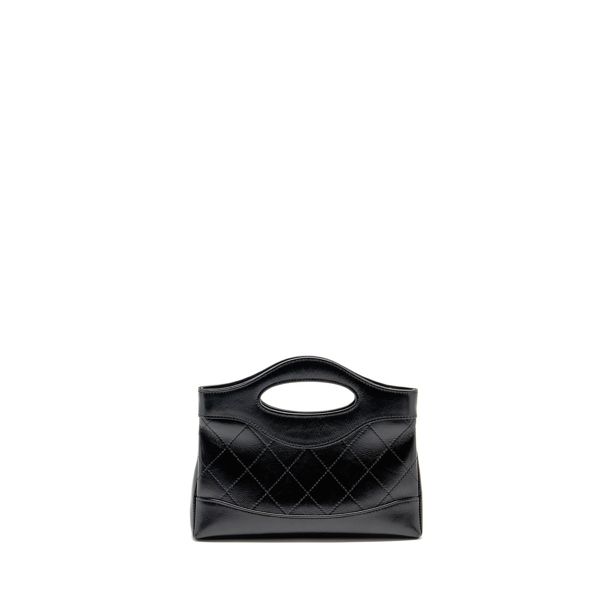 CHANEL 24C MINI 31 CLUTCH WITH CHAIN SHINY CALFSKIN BLACK LGHW (MICROCHIP)