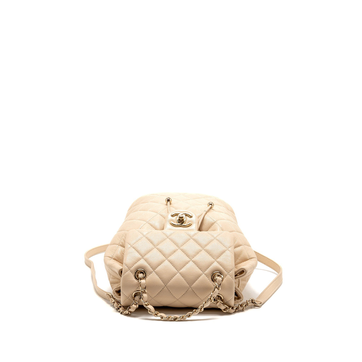 Chanel Urban Spirit backpack caviar beige LGHW (microchip)
