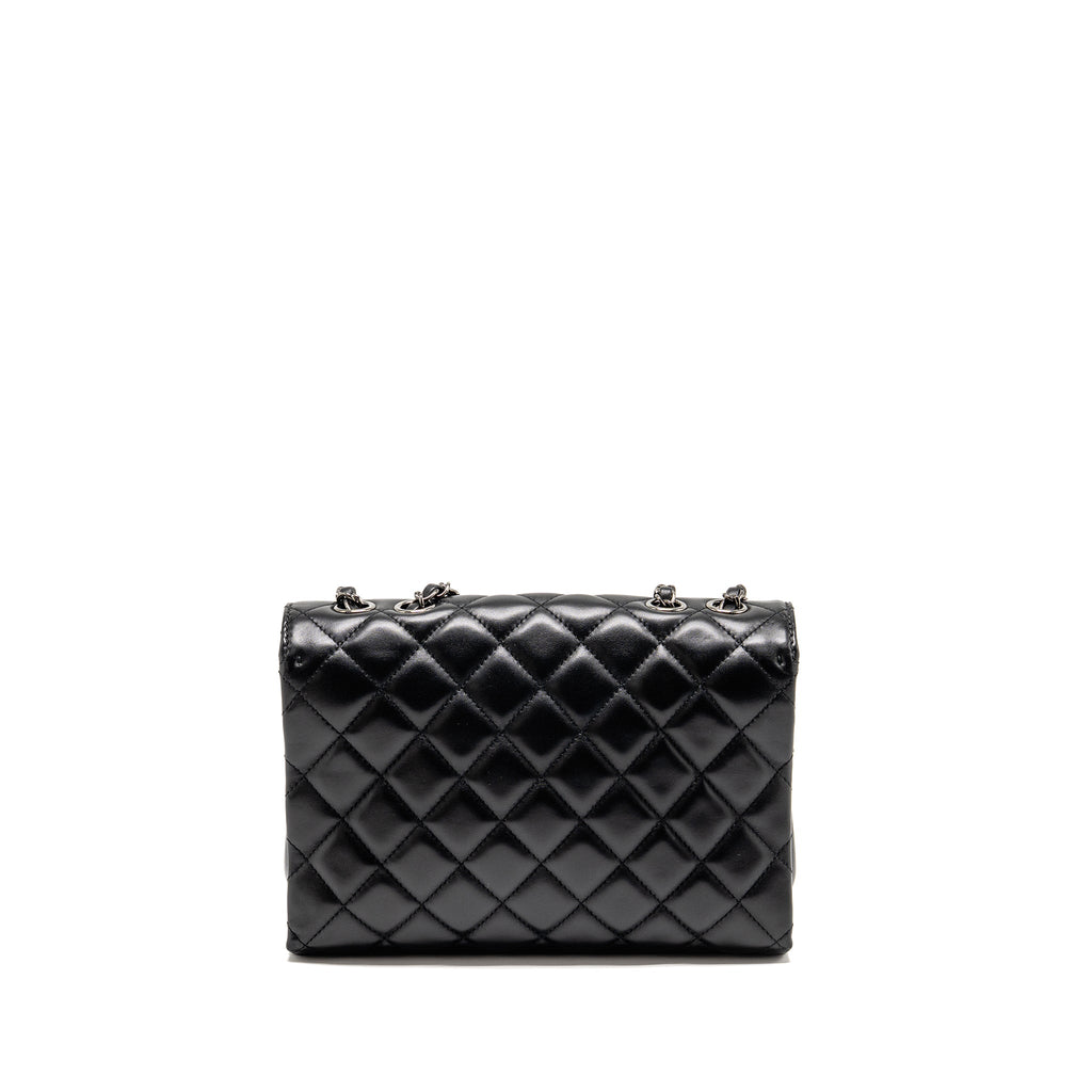 CHANEL COCO LOOP SINGLE FLAP BAG LAMBSKIN BLACK SHW